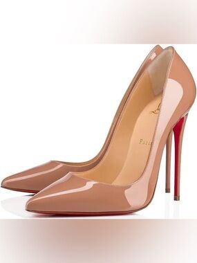 Christian Louboutin So Kate Nude Patent Pointed-Toe Pumps 120mm